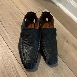 Black Leather cutout women’s  Loafers